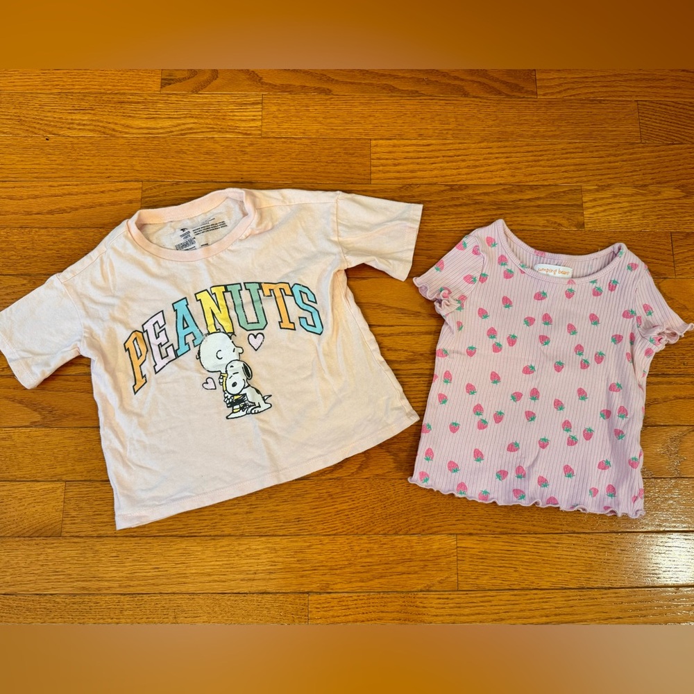 Tucker + Tate Peanuts Graphic Tee and Pink Strawberry Top
